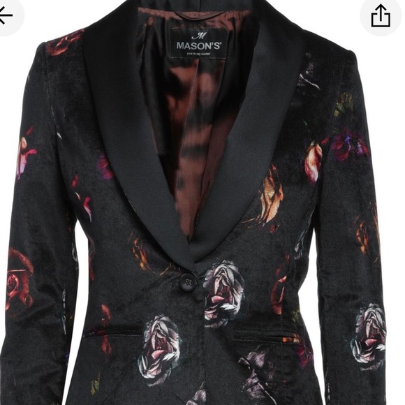Mason’s Black Floral Blazer Jacket - Picture 10 of 11